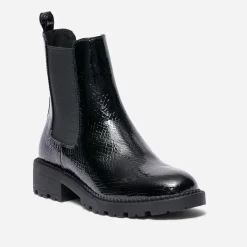 Chelsea boots TEXTO noir verni embossé effet python