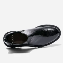 Chelsea boots TEXTO noir verni embossé effet python