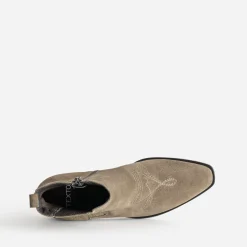 Chelsea boots TEXTO taupe cuir velours