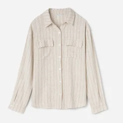 Chemise TEXTO beige rayures noires