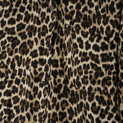 Chemise TEXTO marron à motif léopard