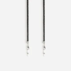 Cordon à lunettes noir strassé