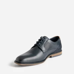 Derby éco-conçu marine cuir lacet marine