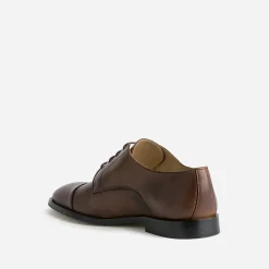 Derby cognac cuir bout droit