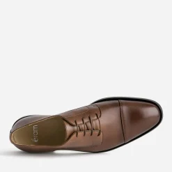 Derby cognac cuir bout droit