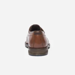 Derby cognac en cuir à double col