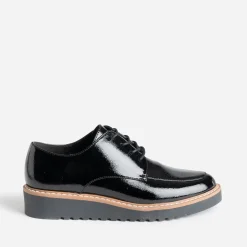 Derby compensé noir verni