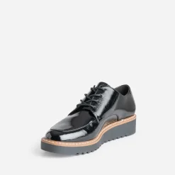 Derby compensé noir verni