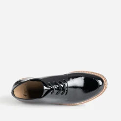 Derby compensé noir verni