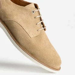 Derby confort beige cuir éco-conçu