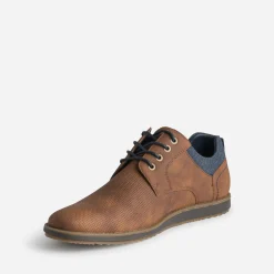 Derby confort marron clair perforé