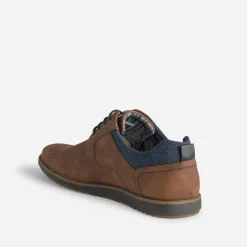 Derby confort marron clair perforé