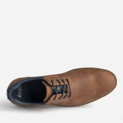 Derby confort marron clair perforé