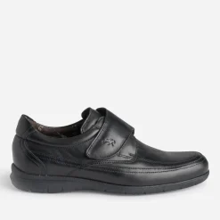 Derby FLUCHOS en cuir noir à scratch