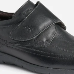 Derby FLUCHOS en cuir noir à scratch