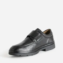 Derby FRANCE ARNO noir en cuir à scratchs