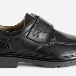 Derby FRANCE ARNO noir en cuir à scratchs