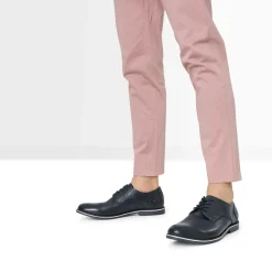 Derby marine en cuir