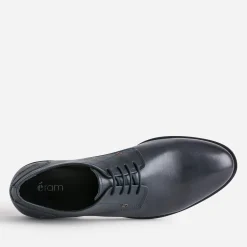 Derby marine en cuir