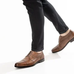 Derby marron en cuir