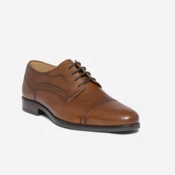 Derby marron en cuir