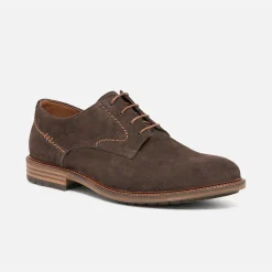 Derby marron en cuir velours éco-conçu