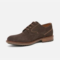 Derby marron en cuir velours éco-conçu