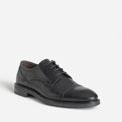 Derby noir cuir bout droit