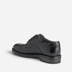 Derby noir en cuir à doublure carreaux