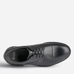 Derby noir en cuir à doublure carreaux