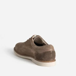 Derby taupe cuir velours