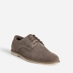 Derby taupe cuir velouts