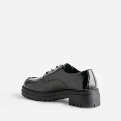 Derby TEXTO éco-conçu noir verni semelle crantée