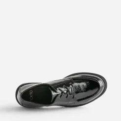 Derby TEXTO éco-conçu noir verni semelle crantée
