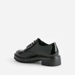 Derby TEXTO noir verni à semelle crantée