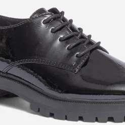 Derby TEXTO noir verni à semelle crantée