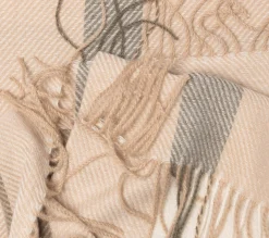 Echarpe beige à motif rayures