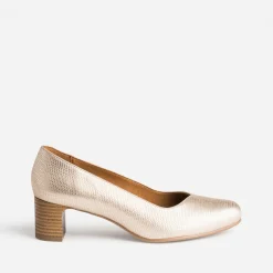 Escarpin ERAM FLEX doré en cuir embossé