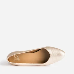 Escarpin ERAM FLEX doré en cuir embossé