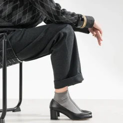 Escarpin noir en cuir