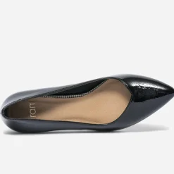 Escarpin noir verni à bout pointu