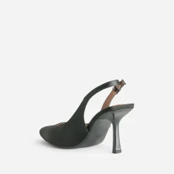 Escarpin slingback TEXTO noir satiné