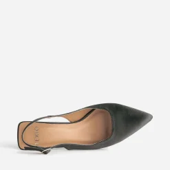 Escarpin slingback TEXTO noir satiné