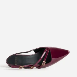Escarpin slingback TEXTO bordeaux verni