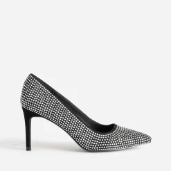Escarpin stiletto TEXTO noir décor strass