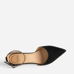 Escarpin TEXTO noir suédé à bride strassée