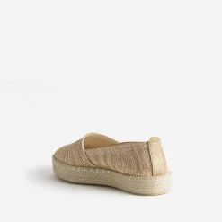 Espadrille beige textile tressé rayé