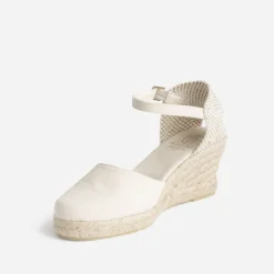 Espadrille compensée écrue éco-conçue en toile