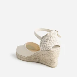 Espadrille compensée écrue éco-conçue en toile