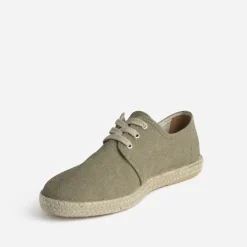 Espadrille kaki en toile à lacet éco-conçu